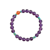 OZ Dorothy Series PL1001 Amethyst, Turquoise & Southern Red Agate Bracelet